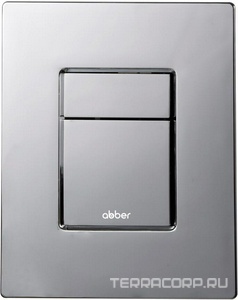 Кнопка двойного смыва, пневматическая, для инсталляции д/унитаза, (цв.хром), Abber ZZ Abber Универсал AC0123