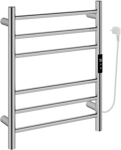 Полотенцесушитель электрический 100Вт, 6 перекладин, 50хh63cм, пульт с дисплеем, подключ. скрытое+кабель с вилкой, (цв.хром),  ZZ Abber Standard AH4606