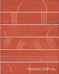 Панно Мажорель красный глянцевый (из 6 частей 6х28,5) 36x28,5x1