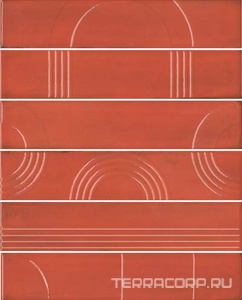 Керамическая плитка Kerama Marazzi Мажорель Панно  красный глянцевый (из 6 частей 6х28,5) 36x28,5x1 Красный 