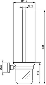 Ёрш настенный, (цв.черный матовый),  ZZ Ideal Standard Iom A7927XG