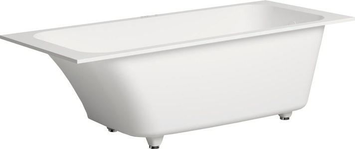 Ванна 1700х800хh600мм, литой камень S-Sense, матовый цв.белый, регулируемые ножки, без стандартного слива-перелива,  ZZ Salini Orlanda 102016M