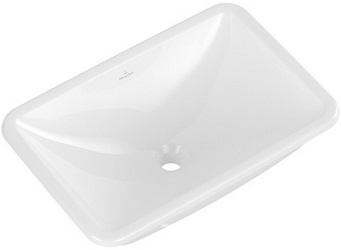 Раковина встраиваемая снизу 540x340x190мм, без отв.для смесителя, с переливом, крепёж в компл., (цв.R1white alpin cer+), Loop & Friends ZZ