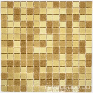 Мозаика Мастера Керамики Glass Мозаика стеклянная KG105A песочная (чип 20x20) 30.5х30.5 Бежевый 