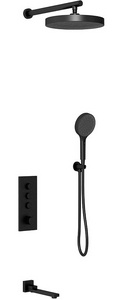 Душевой к-т: смес-термостат с перекл., встр.в стену, верхн.душ, ручн.душ, шланг, кронштейн, шланговое подсоед,, поворотн.излив,(цв.черный мат)VinceaZZ Vincea Универсал VSFW-433TI4MB