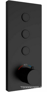 Душевой к-т: смес-термостат с перекл., встр.в стену, верхн.душ, ручн.душ, шланг, кронштейн, шланговое подсоед,, поворотн.излив,(цв.черный мат)VinceaZZ Vincea Универсал VSFW-433TI4MB