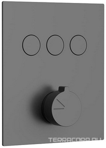 Душевой к-т: смеситель встр.в стену, верхний душ 315х210мм, излив, ручн.душ, шланг, полочка совмещ. со шланг.подсоед., (цв.воронен.сталь), Vincea ZZ Vincea Универсал VSFW-4311RGM