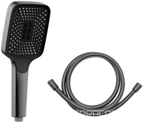 Душевой к-т: смеситель встр.в стену, верхний душ 315х210мм, излив, ручн.душ, шланг, полочка совмещ. со шланг.подсоед., (цв.воронен.сталь), Vincea ZZ