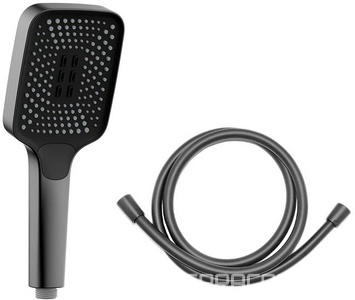 Душевой к-т: смеситель встр.в стену, верхний душ 315х210мм, излив, ручн.душ, шланг, полочка совмещ. со шланг.подсоед., (цв.воронен.сталь), Vincea ZZ Vincea Универсал VSFW-4311RGM