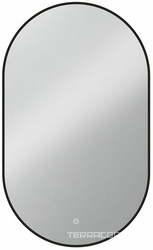 Зеркало 500xh900х30мм, с встроенным светильником, сенсорным выключателем и диммером, (окантовка цв.черный матовый), Vincea