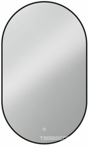 Зеркало 500xh900х30мм, с встроенным светильником, сенсорным выключателем и диммером, (окантовка цв.черный матовый), Vincea Vincea Универсал VLM-3AU900B