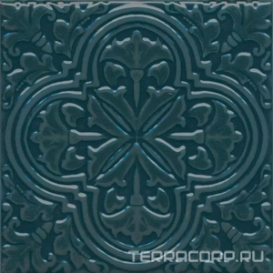Керамическая плитка Kerama Marazzi Фес Декор  бирюзовый тёмный глянцевый 15x15x0,77 Бирюзовый 