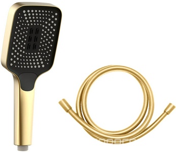 Душевой к-т: смес-термостат с перекл., встр.в стену, верхн.душ, ручн.душ, шланг, кронштейн, шланг.подсоед,, повор.излив, (цв.браш.золото), Vincea ZZ Vincea Универсал VSFW-433T1BG