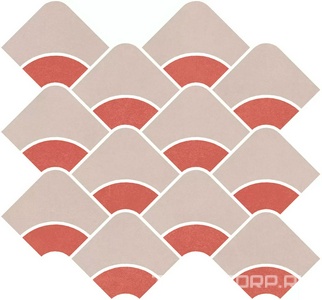 Керамическая плитка Kerama Marazzi Таделакт Декор  наборный серый светлый, красный матовый обрезной 30x28x0,9 Комбинированный 