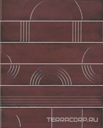 Панно Мажорель бордовый глянцевый (из 6 частей 6х28,5) 36x28,5x1