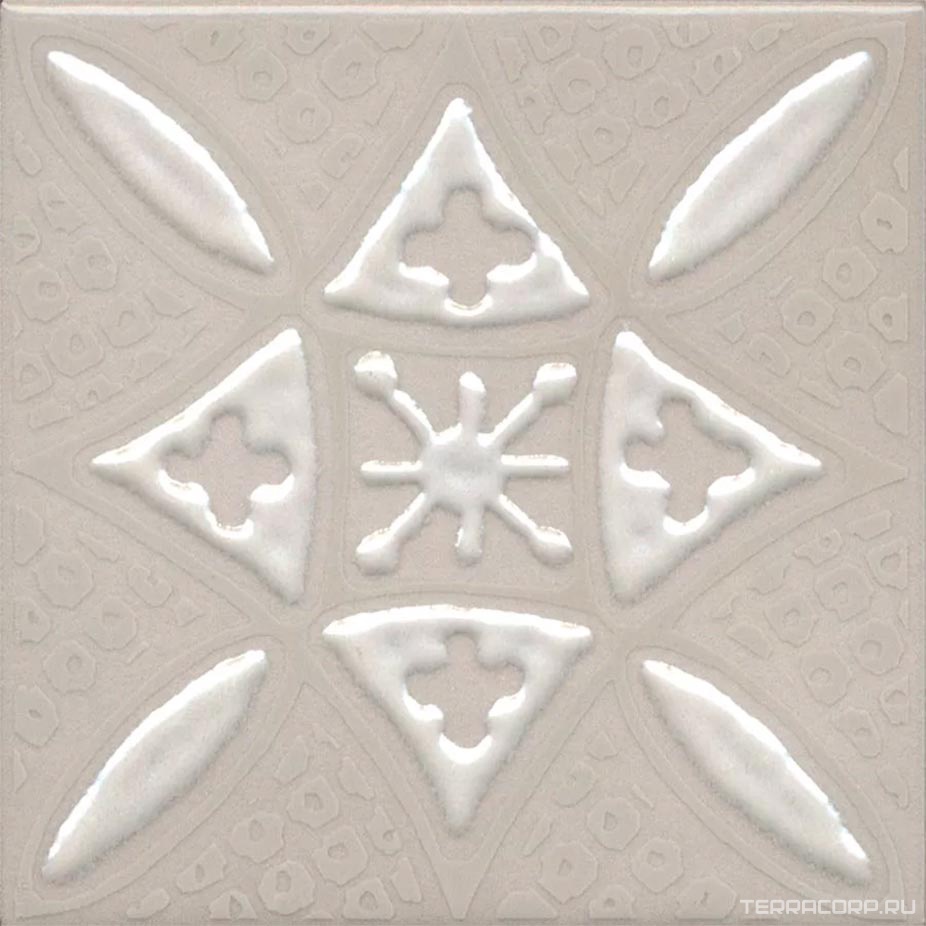 Керамическая плитка Kerama Marazzi Бахия Декор 2 серый светлый глянцевый 9,8x9,8x0,7 Серый, фото 7