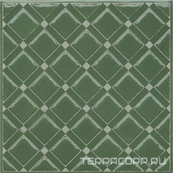 Декор Бахия 1 зелёный глянцевый 9,8x9,8x0,7
