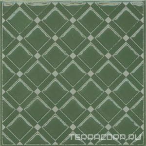 Керамическая плитка Kerama Marazzi Бахия Декор  1 зелёный глянцевый 9,8x9,8x0,7 Зеленый 