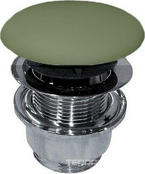 Пробка для сливного отверстия раковин, универсальная, нажимная Up & down, G 1 1/4, h20-70мм, (крышка керамика цв.Verde MATT), Kerasan ZZ