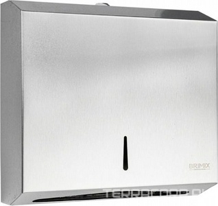 Диспенсер BRIMIX для бумажного полотенца на две пачки  с ключом , под Z сложение, нержав, хром матовый, ZZ Brimix Brimix 901