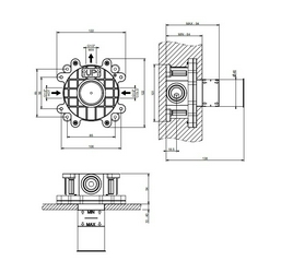 Встраиваемая часть для однорычажного смесителя д/душа/раковины, (цв.Steel Brushed), Gessi ZZ