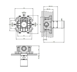 Встраиваемая часть для однорычажного смесителя д/душа/раковины, (цв.Steel Brushed), Gessi ZZ Gessi Универсал 54055 239