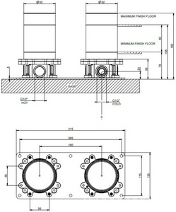 Встраиваемая часть для напольного смесителя для ванны, Gessi ZZ Gessi Универсал 58099 031