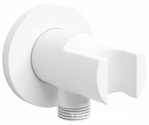 Кронштейн для душа, совмещённый со шланговым подсоединением, 1/2, (цв.белый), Mindel ZZ