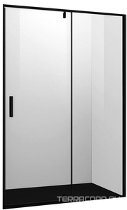 Душевая дверь распашная в нишу Wasserkraft Elbe 74P12, 100x200 см, профиль черный, стекло прозрачное ZZ Wasserkraft elbe 74P12