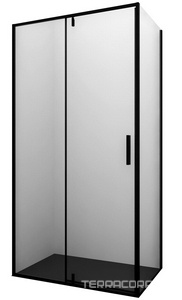 Панель неподвижная 90 см, стекло- прозрачное, профиль черный, ZZ Wasserkraft elbe 74P03-RP90