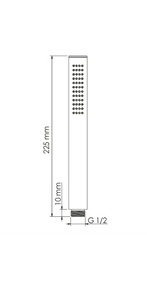 Душевая ручная лейка 1-функциональная, d 2,5 см. цв. никель, ZZ Wasserkraft Spree A276