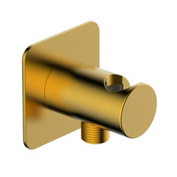 Подключение для душевого шланга с держателем., цв. матовое золото, ZZ