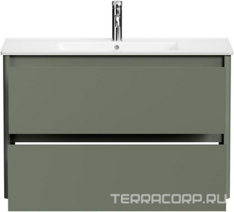 Тумба под раковину, с двумя выкатными ящиками, 990х460хh635мм, без раковины, (цв.олива матовый),  ZZ Allen Brau Gravity 1.370010.CGM