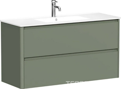 Тумба под раковину, с двумя выкатными ящиками, 1190х460хh635мм, без раковины, (цв.олива матовый),  ZZ Allen Brau Gravity 1.370011.CGM