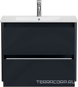 Тумба под раковину, с двумя выкатными ящиками, 790х460хh635мм, без раковины, (цв.антрацит  матовый),  ZZ Allen Brau Gravity 1.370009.AM