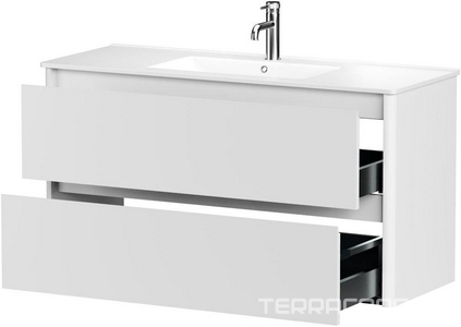 Тумба под раковину, с двумя выкатными ящиками, 1190х460хh635мм, без раковины, (цв.белый матовый),  ZZ Allen Brau Gravity 1.370011.WM