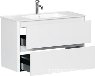 Тумба под раковину, с двумя выкатными ящиками,990х460хh635мм, без раковины, (цв.белый матовый),  ZZ Allen Brau Gravity 1.370010.WM