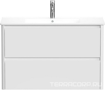 Тумба под раковину, с двумя выкатными ящиками,990х460хh635мм, без раковины, (цв.белый матовый),  ZZ Allen Brau Gravity 1.370010.WM