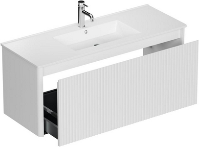 Тумба под раковину, с выкатным ящиком, 1190х450хh500мм, без раковины, (цв.белый матовый),  ZZ Allen Brau Gravity 1.370019.WM