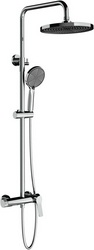 Смеситель для душа, со стационарным верхн.душем 25,5см., душевая лейка, шланг в компл., (цв.хром), Arco ZZ
