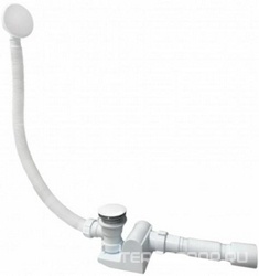 Слив-перелив для ванны, нажимной click-clack, выпуск,гофра, (пластик цв.белый / покрытие гель), Астра-Форм ZZ