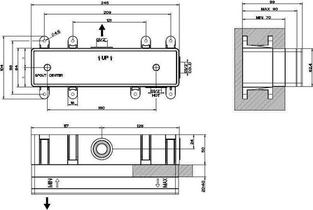Встраиваемая часть для смесителя на 2 потребителя, (цв.хром), Gessi ZZ Gessi Универсал 44639 031