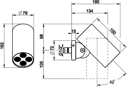 Душ верхний, стационарный, настенный, 79х162мм, (цв.Copper Br. PVD), Gessi INTRECCIO. Multi-spray function ZZ Gessi Универсал 57211 708