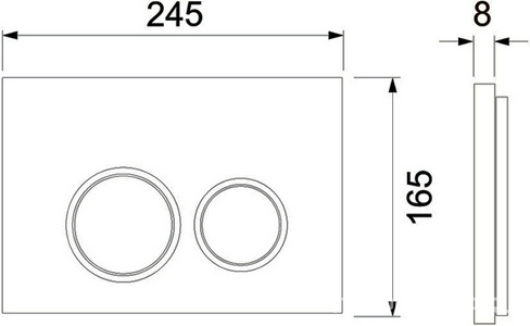 Комплект для установки подвесного унитаза, (застен.модуль, крепёж, прокладка звукоиз, панель 2-го смыва пластик цв.ЧЕРНЫЙ матовый),  R Tece TECEspring S955104