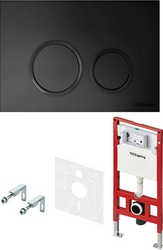 К-т д/установки подвесн.унитаза, (застен.модуль, крепёж, прокладка звукоиз, панель 2-го смыва пластик цв.ЧЕРНЫЙ матовый), TECEspring R