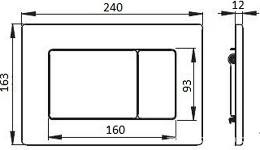 Клавиша для инсталляции, нерж.сталь, для GEBERIT серии 300, цв. черный ZZ Boheme Универсал 650-B