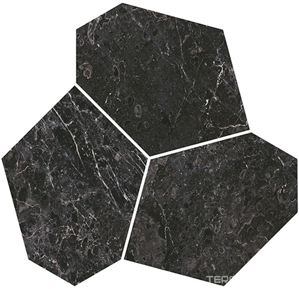 Декор наборный чёрный глянцевый обрезной 26,5x25,5x0,9 Kerama Marazzi Марсель Черный, фото 6