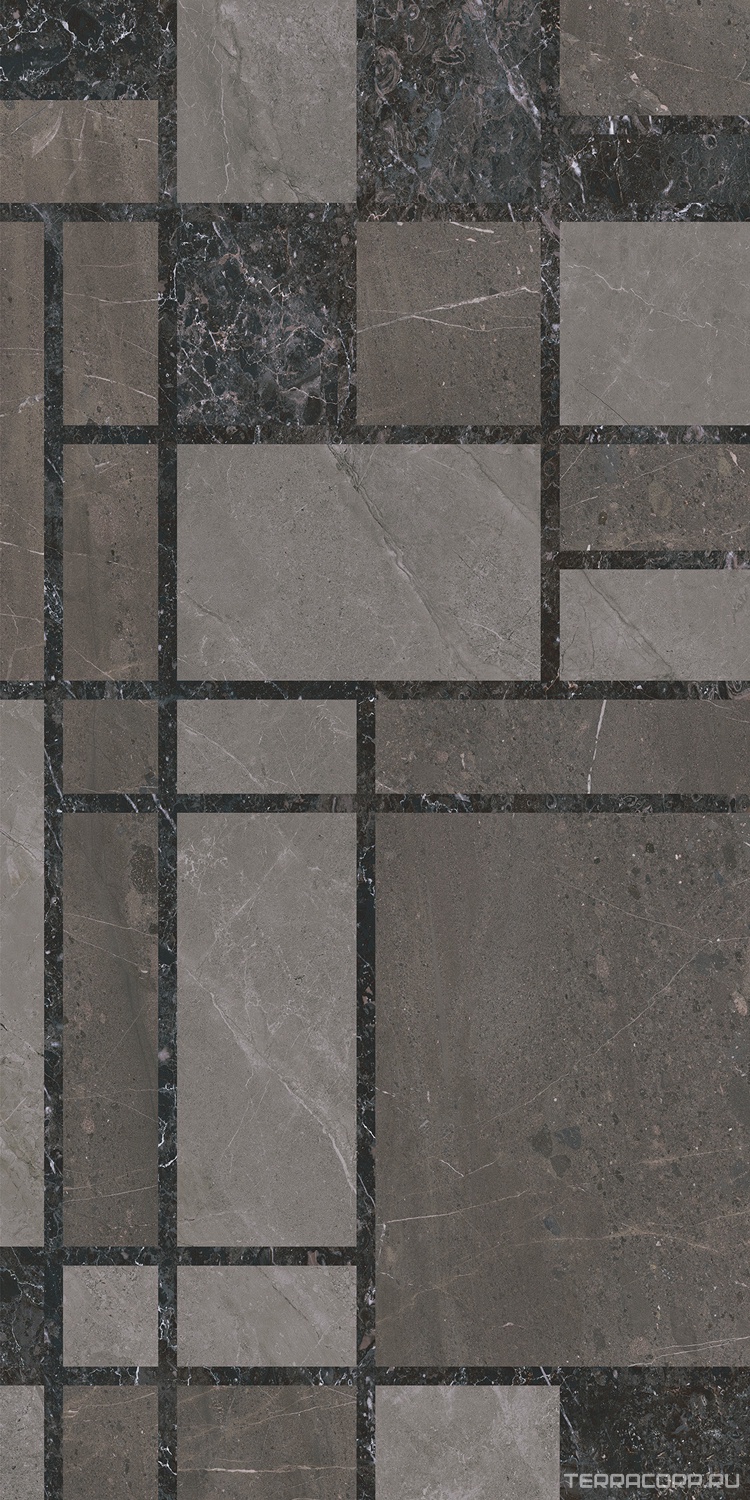Декор микс тёмный глянцевый обрезной 60x119,5x0,9 Kerama Marazzi Марсель Комбинированный, фото 7