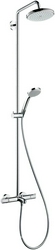 Смеситель (термостат) для ванны, со стационарным верхним душем 220мм, ручн.лейка, шланг, кронштейн в компл., Croma Showerpipes for Bath Tub ZZ