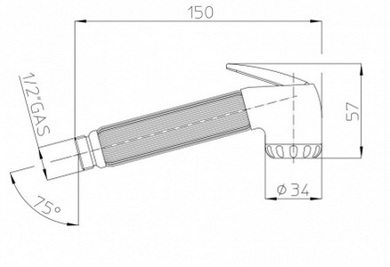 Лейка гигиенического душа, с нажимным механизмом, БЕЗ шланга и кронштейна, (латунь цв.бронза),  ZZ Bossini Nikita B00650.022